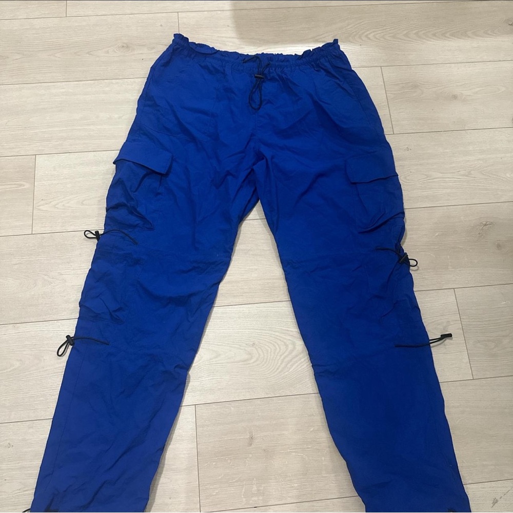Garage Cobalt Blue Cargo Pants with Drawstring